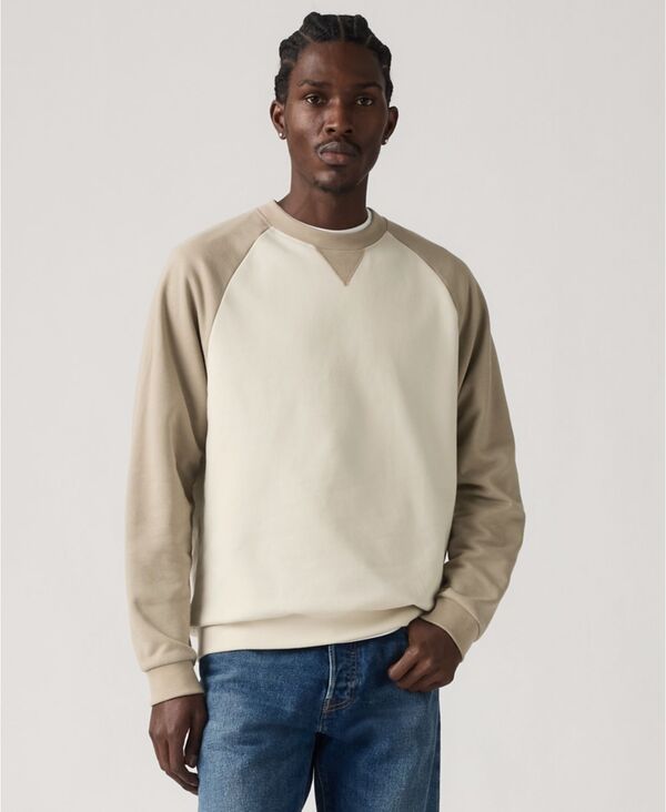 リーバイス メンズ アウター パーカー・スウェット リラックスフィット クルーネック スウェット シャツ ロゴ Levi's Levi' Men's Relaxed Fit Crewneck Long Sleeve Red Tab Logo Sweatshirt Khaki カーキ