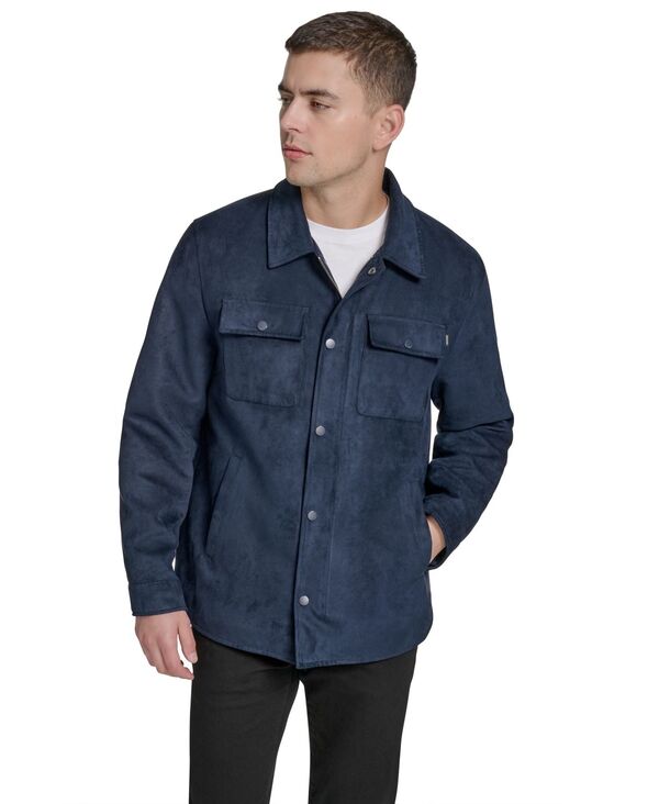ドッカーズ メンズ アウター ジャケット・ブルゾン シャツ スエード ジャケット Dockers Men's Microsuede Shirt Jacket Navy ネイビー｜ReVida 店