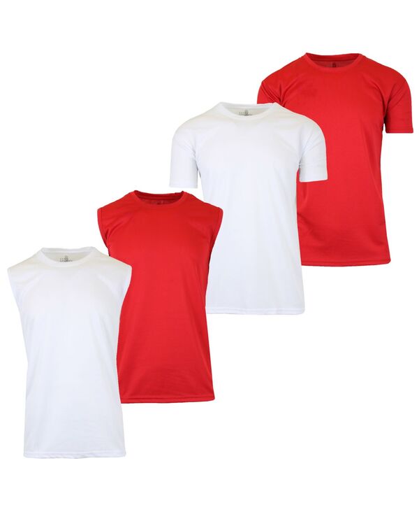 ギャラクシーバイハルビック メンズ トップス Tシャツ レギュラーフィット クルーネック シャツ Galaxy By Harvic Men's 4-Pack Crewneck Regular Fit T-Shirt Red/White ホワイト