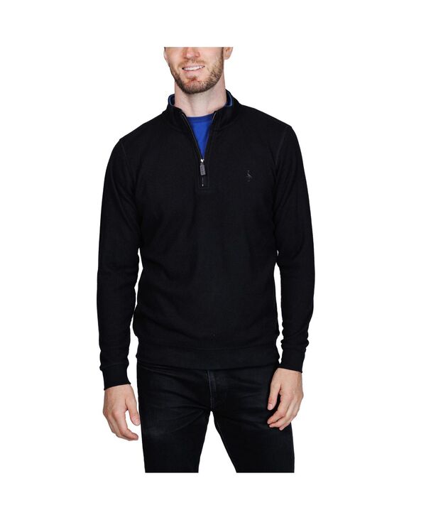 テーラーバード メンズ トップス Tシャツ ニット Tailorbyrd Men's Cozy Knit Henley Black heather ブラック|ReVida 店