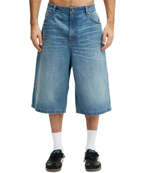 コットンオン メンズ ボトムス ハーフパンツ・ショーツ ショートパンツ デニム COTTON ON Men's Super Baggy Denim Shorts Rattle Blue ブルー