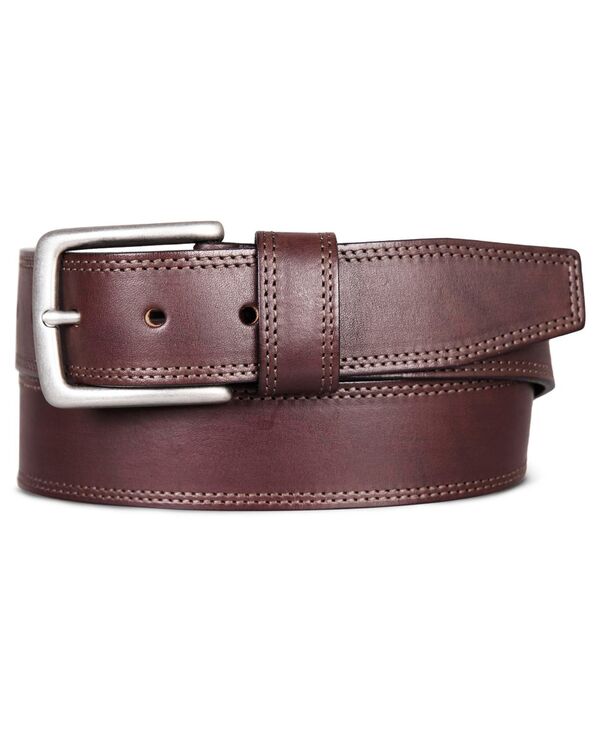 ラッキーブランド メンズ アクセサリー ベルト レザー Lucky Brand Men's Double Needle Stitched Leather Belt Brown ブラウン｜ReVida 店 11,506円