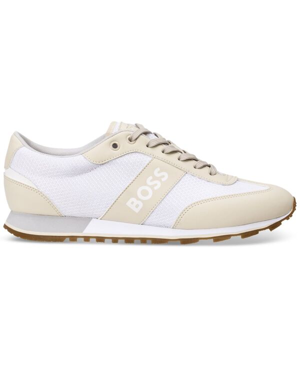 ヒューゴボス メンズ シューズ スニーカー Hugo Boss Men's Parkour Running Sneakers Open White ホワイト