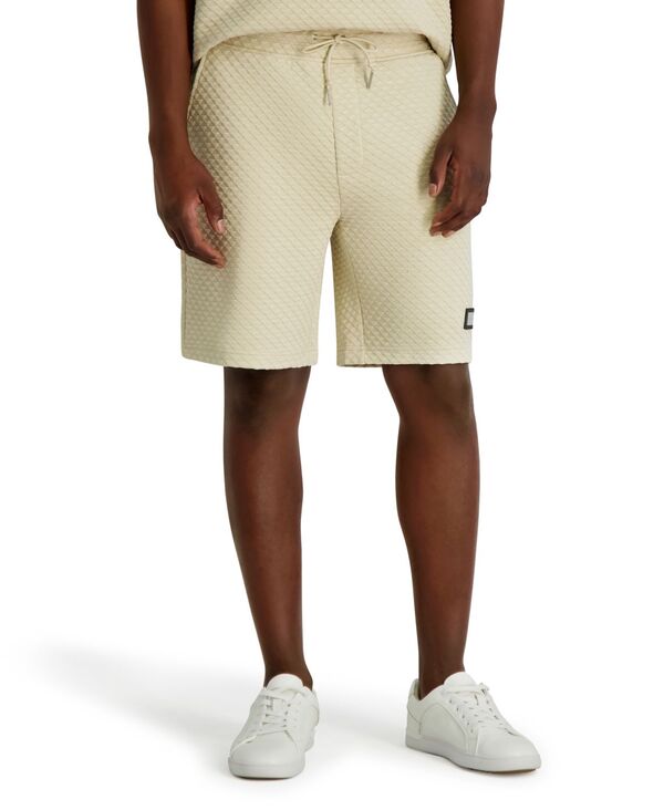 カール ラガーフェルド メンズ ボトムス ハーフパンツ・ショーツ ショートパンツ KARL LAGERFELD PARIS Men's Triangle Pattern Textured Shorts Natural