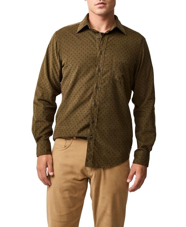 ロッドアンドグン メンズ トップス シャツ スリムフィット Rodd & Gunn Men\'s Harrington Long Sleeve Slim Fit Shirt Moss