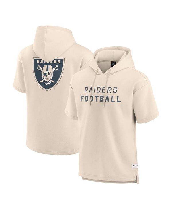 ファナティクス メンズ アウター パーカー・スウェット パーカー Fanatics Men's Cream Las Vegas Raiders Elements Future Ground Lettering Short Sleeve Pullover Hoodie Cream クリーム 16,436円