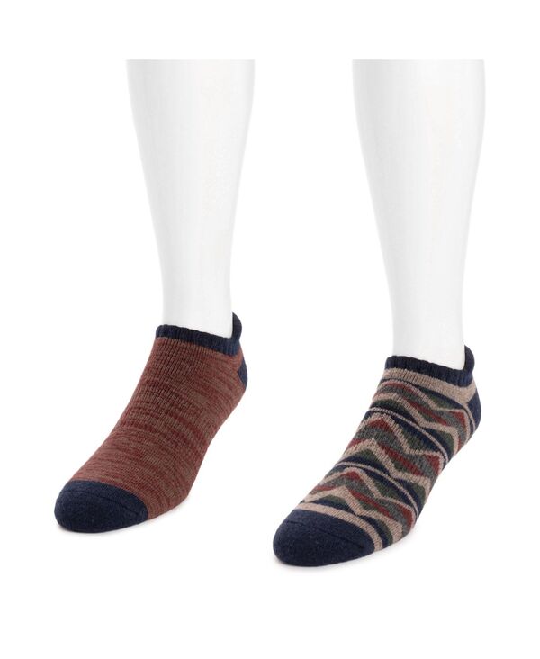 ムクルクス メンズ アンダーウェア 靴下 ウール MUK LUKS Men's No Show Wool Socks (2 Pair Taupe multi トープ