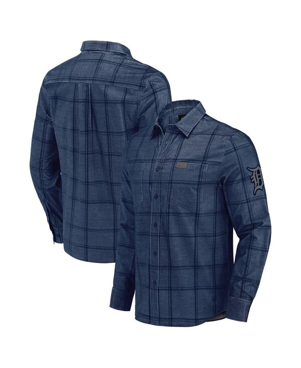 ファナティクス メンズ トップス シャツ コーデュロイ Men's Darius Rucker Collection by Fanatics Navy Detroit Tigers Thin Wale Corduroy Plaid Button Up Shirt Navy ネイビー