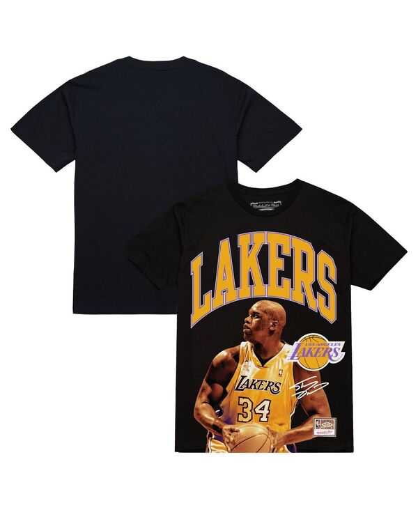 ミッチェル&ネス メンズ トップス Tシャツ Mitchell & Ness Men'sShaquille O'Neal Black Los Angeles Lakers Hardwood Classics Player Arch T-Shirt Black ブラック