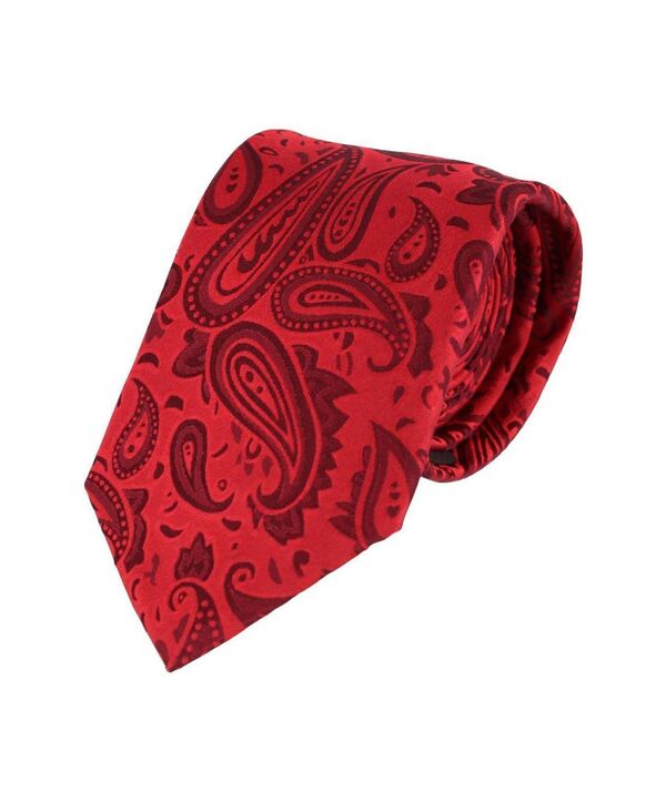 トラファルガー メンズ アクセサリー ネクタイ シルク TRAFALGAR Men's Banbury Tone on Tone Paisley Silk Necktie Red レッド