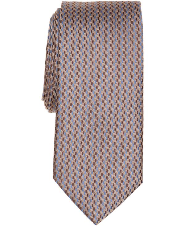 ペリーエリス メンズ アクセサリー ネクタイ ミニ Perry Ellis Portfolio Men's Raser Mini Neat Pattern Classic Tie Taupe トープ|ReVida 店