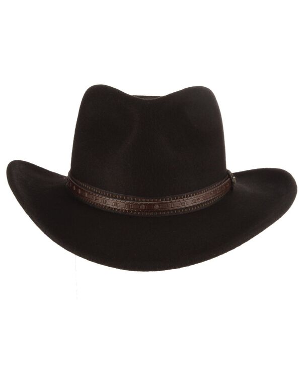 スカラ メンズ アクセサリー 帽子 オーバーレイ Scala Men's Felt Outback Overlay Hat Black ブラック|ReVida 店