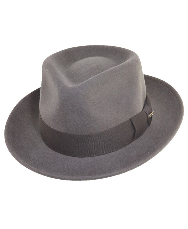 スカラ メンズ アクセサリー 帽子 Scala Men's Felt Fedora Hat Gray グレー｜ReVida 店