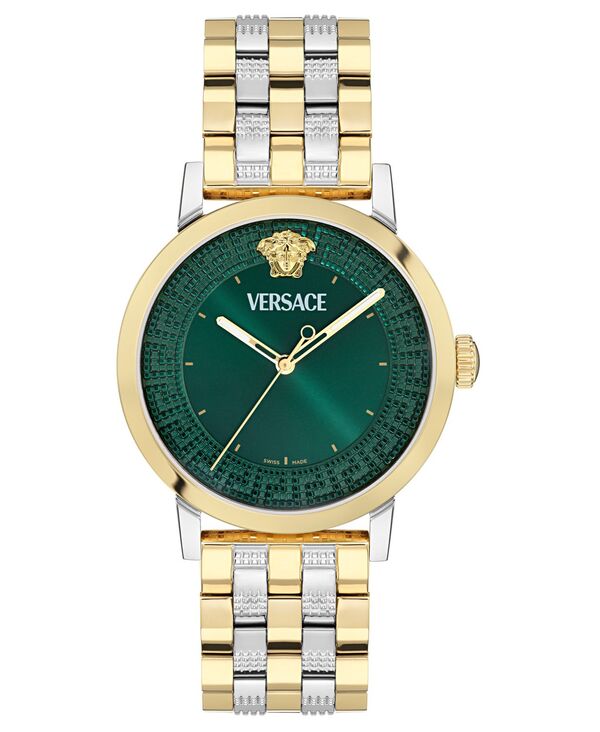 ヴェルサーチ メンズ アクセサリー 腕時計 Versace Men's Swiss Albireo Two-Tone Bracelet Watch 40mm Two Tone