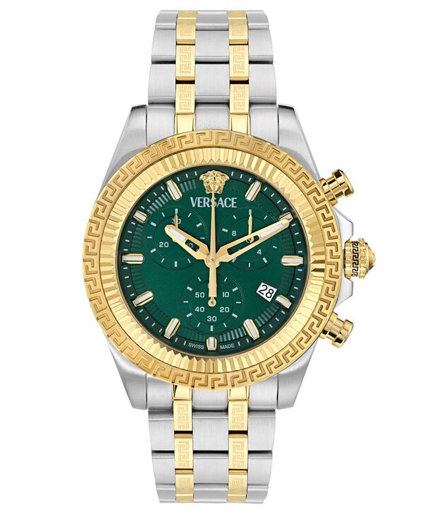 ヴェルサーチ メンズ アクセサリー 腕時計 Versace Men's Swiss Chronograph Fornax Two-Tone Bracelet Watch 43mm Two Tone｜ReVida 店