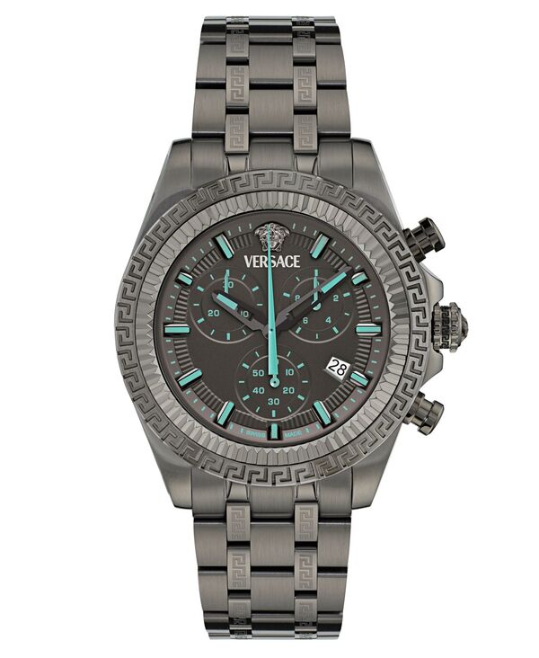 ヴェルサーチ メンズ アクセサリー 腕時計 Versace Men's Swiss Chronograph Fornax Gunmetal Ion Plated Bracelet Watch 43mm Ip Gunmetal ガンメタル｜ReVida 店