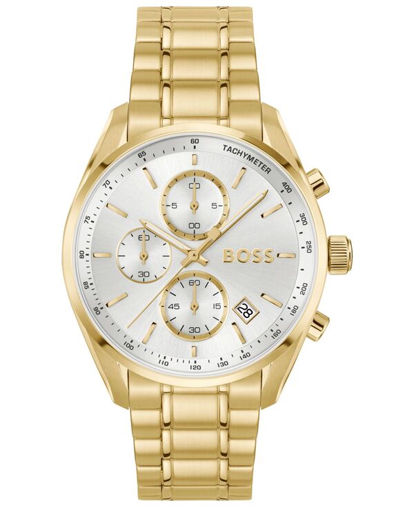 ヒューゴボス メンズ アクセサリー 腕時計 Tシャツ Hugo Boss Men's Grand Prix 40 Quartz Fashion Chrono Ionic Plated Thin Gold Steel Watch 40mm Gold-tone ゴールド｜ReVida 店 75,790円