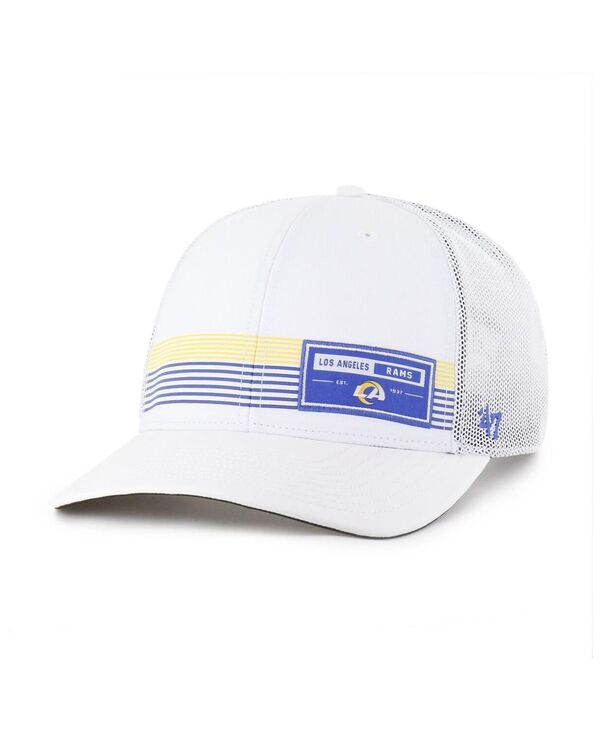 47 ブランド メンズ アクセサリー 帽子 '47 Brand Men's White Los Angeles Rams Rangefinder Trucker Adjustable Hat White ホワイト
