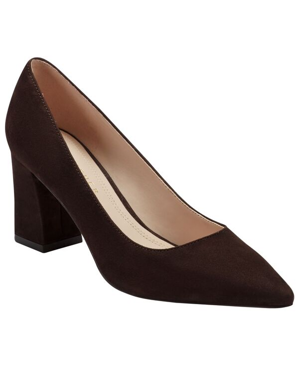 目じるし・フィッシャー レディース シューズ パンプス 踵 Marc Fisher LTD Women\u0027s Zala Pointy Toe Block Heel Pumps Dark Brown Suede 赤銅色