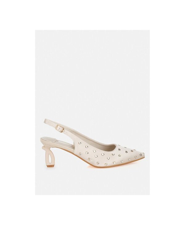 ロンドンラグ レディース シューズ サンダル London Rag Dasavla Heart-Shaped Rhinestone Studded Slingbacks Women Light beige ベージュ