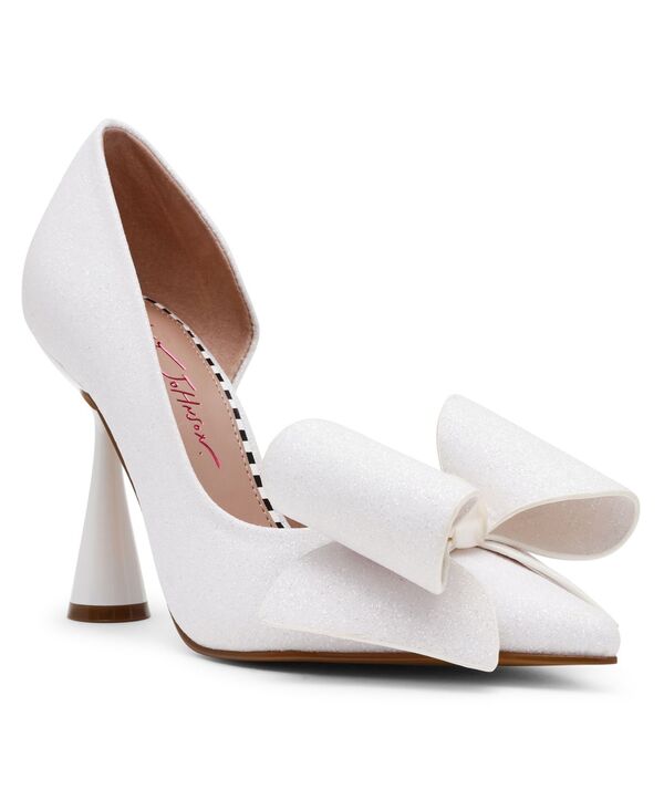 ベッツィジョンソン レディース シューズ パンプス Betsey Johnson Women's Kyliee Embellished Bow Pumps Ivory Sparkle アイボリー
