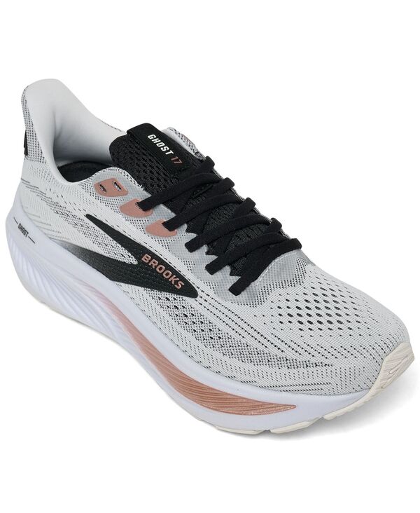 ブルックス レディース シューズ スニーカー Brooks Women Ghost 17 Running Sneakers from Finish Line White Black Rose Gold ホワイト