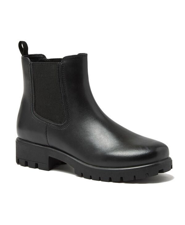 ランズエンド レディース シューズ ブーツ・レインブーツ チェルシーブーツ チェルシー ブーツ レザー Lands' End Women's Wide Width Classic Leather Chelsea Boots Black leather ブラック｜ReVida 店