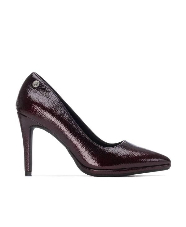 キシタイ レディース シューズ パンプス レザー XTI Women Patent Leather Pumps Burgundy バーガンディ