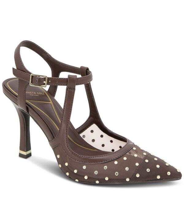 ケネスコール レディース シューズ パンプス アンクル Kenneth Cole New York Women\u0027s Romi Ankle Sling Back Pumps Brown Mesh 赤銅色