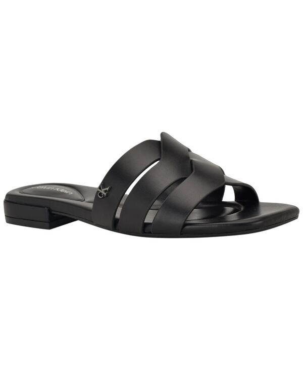 カルバンクライン レディース シューズ サンダル Calvin Klein Women's Tisha Slip-On Flat Sandals Black ブラック