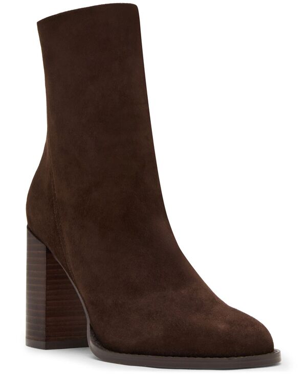 スティーブ マデン レディース シューズ ブーツ・レインブーツ ヒール Steve Madden Obsession Block-Heel Booties Brown Suede ブラウン