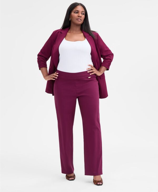 アイ.エヌ.シー インターナショナル コンセプト レディース ボトムス カジュアルパンツ パンツ I.N.C. International Concepts Women's Tummy-Control Pull-On Straight-Leg Pants 0-28W Berried Treasure