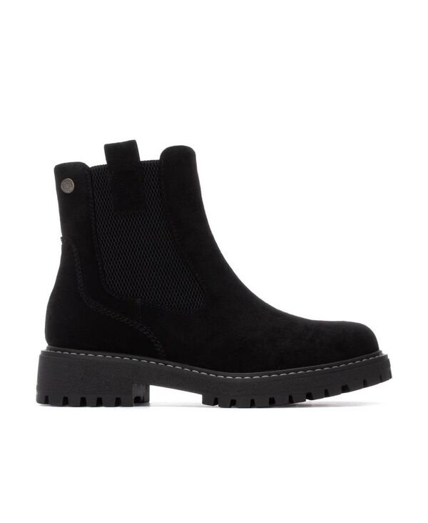キシタイ レディース シューズ ブーツ・レインブーツ スエード チェルシー ブーツ Women's Suede Chelsea Booties Refresh Collection By XTI Black ブラック