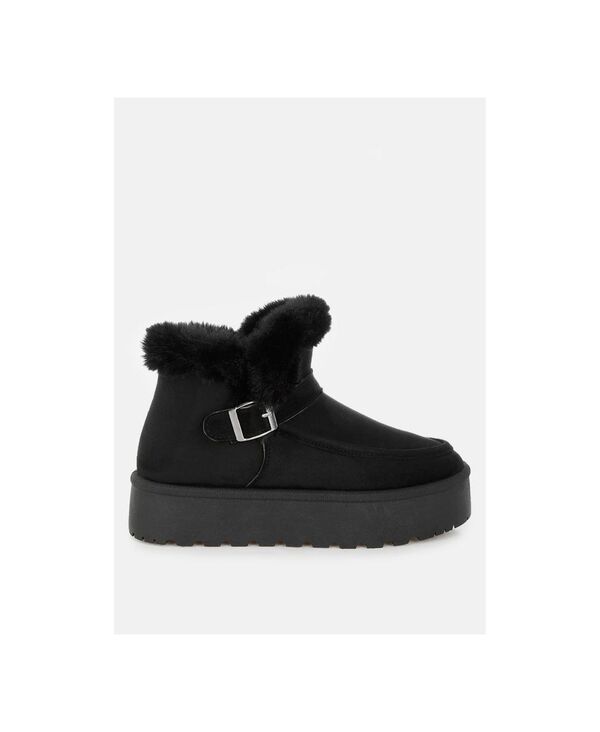 ロンドンラグ レディース シューズ ブーツ・レインブーツ London Rag Linka Pin Buckle Detail Snow Boots Women Black ブラック
