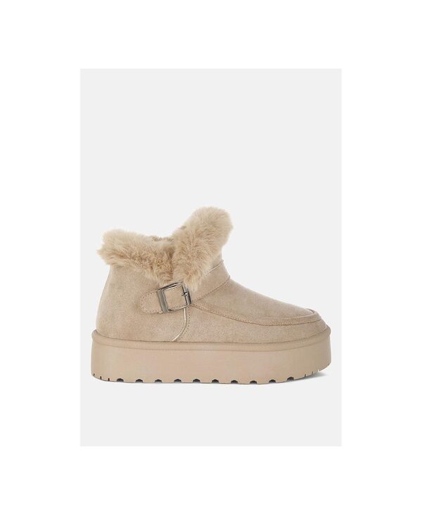 ロンドンラグ レディース シューズ ブーツ・レインブーツ London Rag Linka Pin Buckle Detail Snow Boots Women Light beige ベージュ