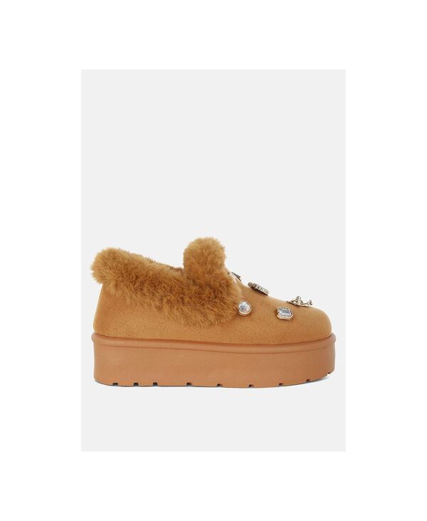ロンドンラグ レディース シューズ ブーツ・レインブーツ London Rag Zeta Charm Detail Slip On Snow Boots Women Beige/khaki カーキ