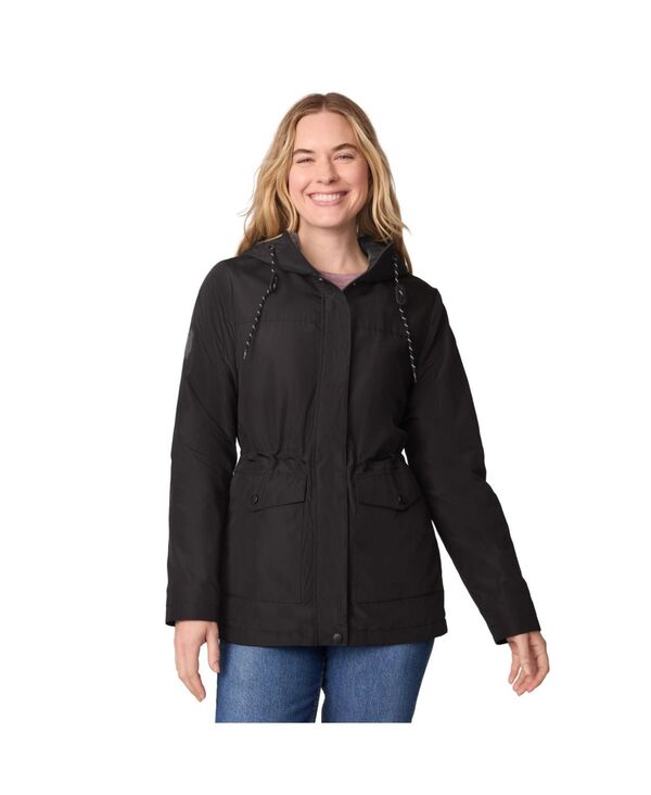 フリー カントリー レディース アウター ジャケット・ブルゾン ジャケット Free Country Women's Rain Away Lined Anorak Rain Jacket Black ブラック｜ReVida 店