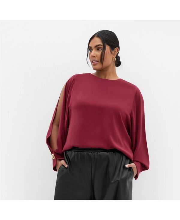シティーシック レディース トップス シャツ CITY CHIC Women's Katie Shirt Dark cherry