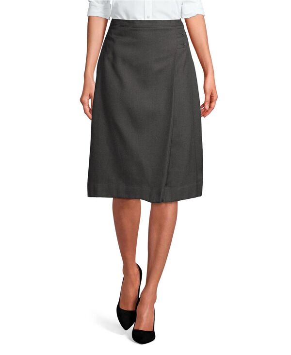ランズエンド レディース ボトムス スカート A ライン Lands' End Women's Solid A-line Skirt Below The Knee Academic gray グレー|ReVida 店