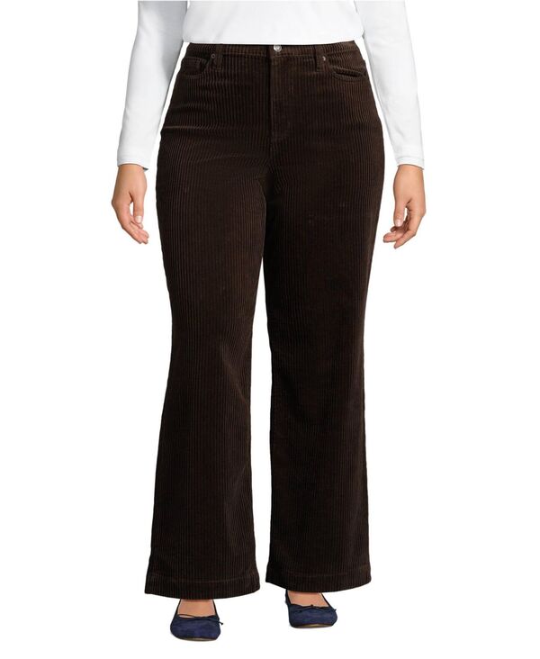 ランズエンド レディース ボトムス カジュアルパンツ ワイドレッグ コーデュロイ プラスサイズ パンツ Lands' End Women's Plus Size High Rise Wide Leg Corduroy Pants Rich coffee コーヒー