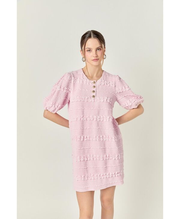 イングリッシュファクトリー レディース トップス ワンピース ミニワンピース ミニ シャーリング English Factory Women's Smocked Mini Dress Light pink ピンク