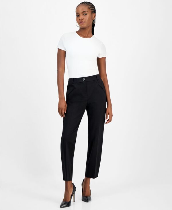 バースリー レディース ボトムス カジュアルパンツ パンツ Bar III Women's Compression High-Rise Straight-Leg Pants Black ブラック|ReVida 店