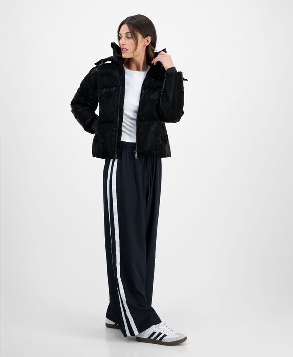 スティーブ マデン レディース アウター ジャケット・ブルゾン コート クロップド Steve Madden Women's Cropped Hooded Puffer Coat Black ブラック｜ReVida 店