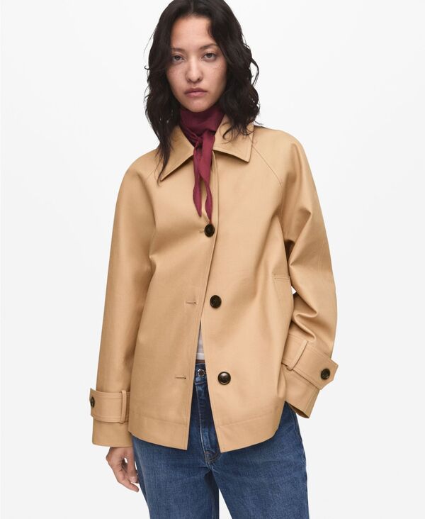 マンゴ レディース アウター ジャケット・ブルゾン パーカー MANGO Women's Epaulettes Detail Oversized Parka Beige ベージュ