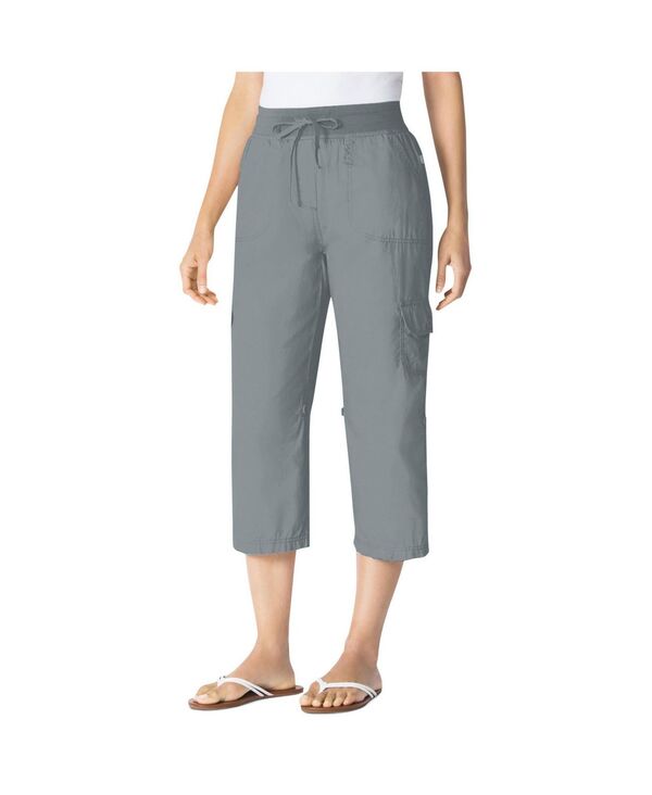 成人女性 ウィズはたご屋 レディース ボトムス 心地よいズボン下 鳥打ち帽 Woman Within Women\u0027s Within Convertible Length Cargo Capri/Bermuda Gunmetal 火器金属元素