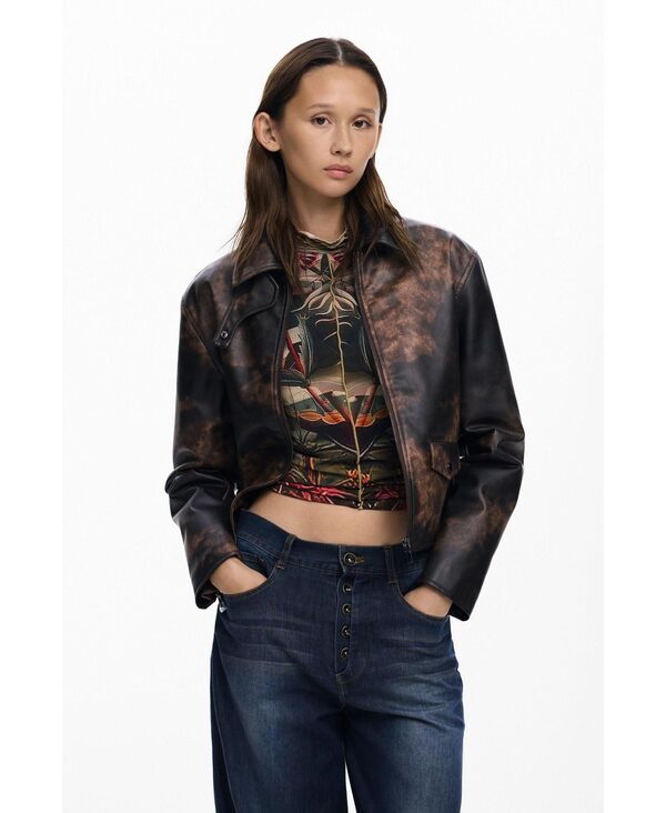 デジグアル レディース アウター ジャケット・ブルゾン ジャケット Desigual Women's Tie-dye jacket Khaki カーキ|ReVida 店