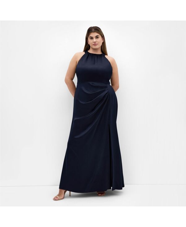 シティーシック レディース トップス ワンピース マキシワンピース マキシ ホルター CITY CHIC Women's Celina Halter Maxi Dress Navy ネイビー