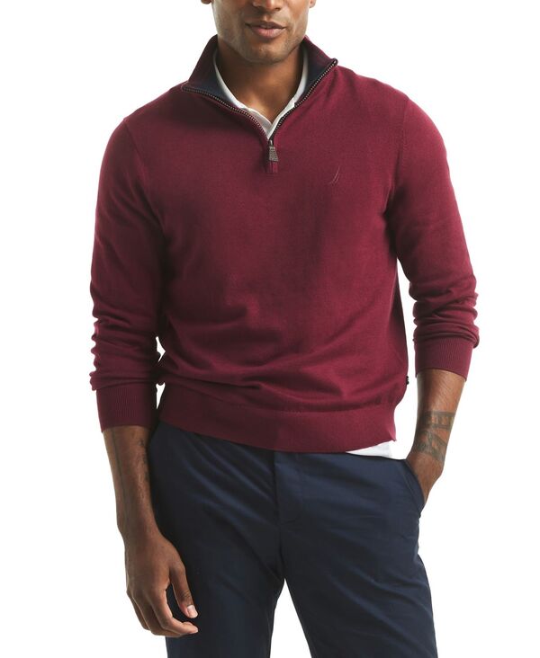 ナウティカ メンズ アウター ニット・セーター ハーフジップ セーター Nautica Men's Navtech Classic-Fit Solid Quarter Zip Sweater Zinfandel
