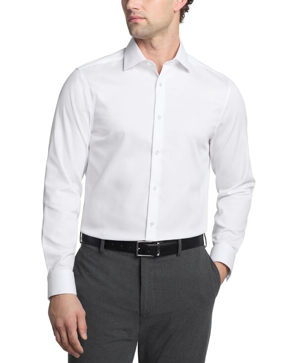 カルバンクライン メンズ トップス シャツ スリムフィット プラスサイズ Tシャツ Calvin Klein Men's Steel Plus Slim Fit Dress Shirt White ホワイト
