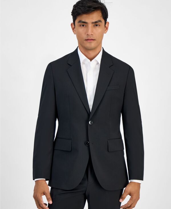 ヒューゴボス メンズ アウター ジャケット・ブルゾン ウール ジャケット Hugo Boss Men's Modern-Fit Modern-Fit Solid Wool-Blend Suit Separate Jacket Black ブラック｜ReVida 店